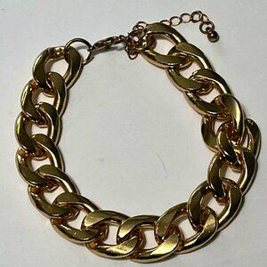 Stunning Couture Gold Plated WIDE CUBAN Oval LINK Chain Bracelet 9 -12 Inches